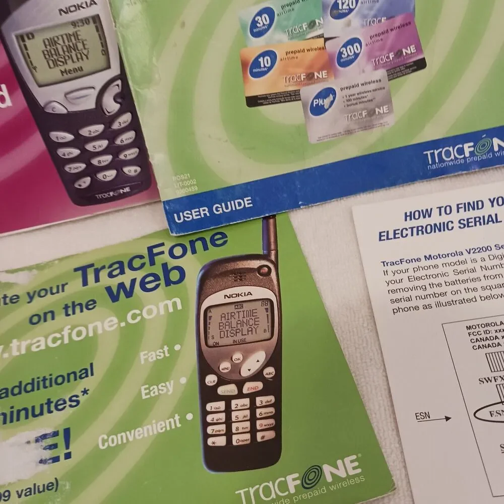 Vintage TRACFONE BOOKLET Papers Instructions (no Phone) Retro Lookback OLD Flaws